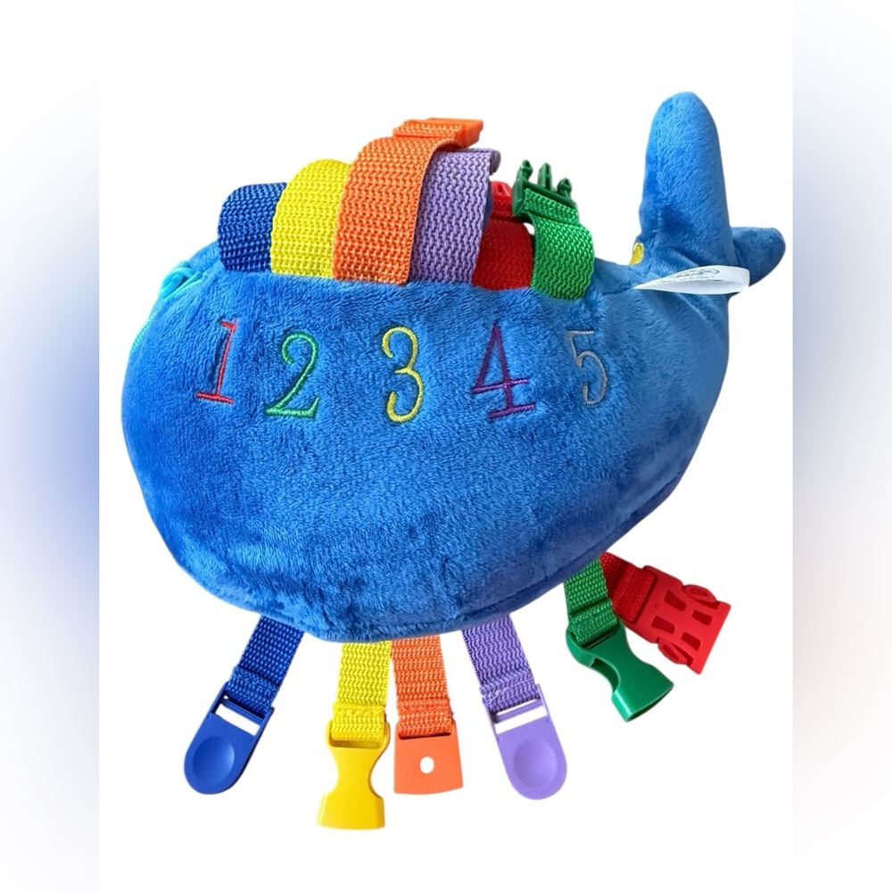 Buckle Toys Blue Plush Whale Stuffed Animal - Kids Toy - Picture 6 of 9
